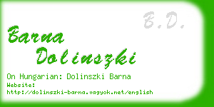 barna dolinszki business card